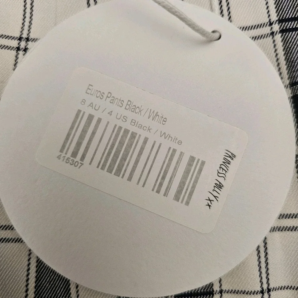 Princess Polly Euros Plaid Checkered Pants Womens Size 4 Straight Leg - Picture 6 of 8